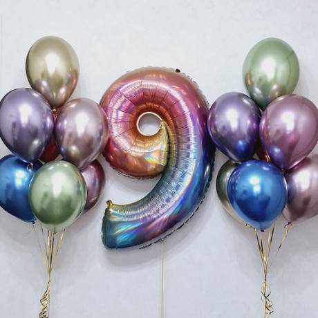 Комплект шаров на 9 лет "Радужный"
